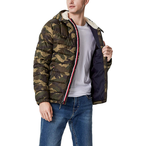 Men's Quilted Polytwill Puffer Jacket w/Sherpa Lined