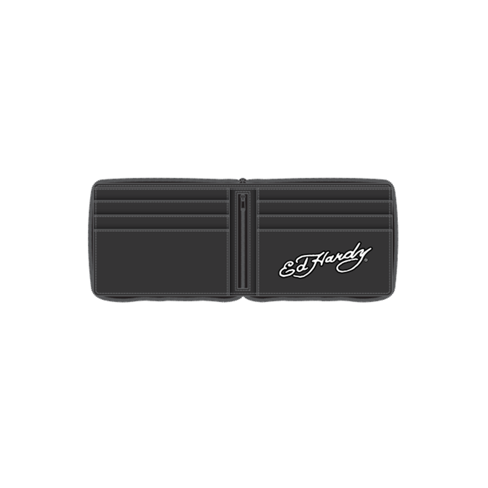 Ed Hardy Snap Closure Bifold Wallet w/Printing