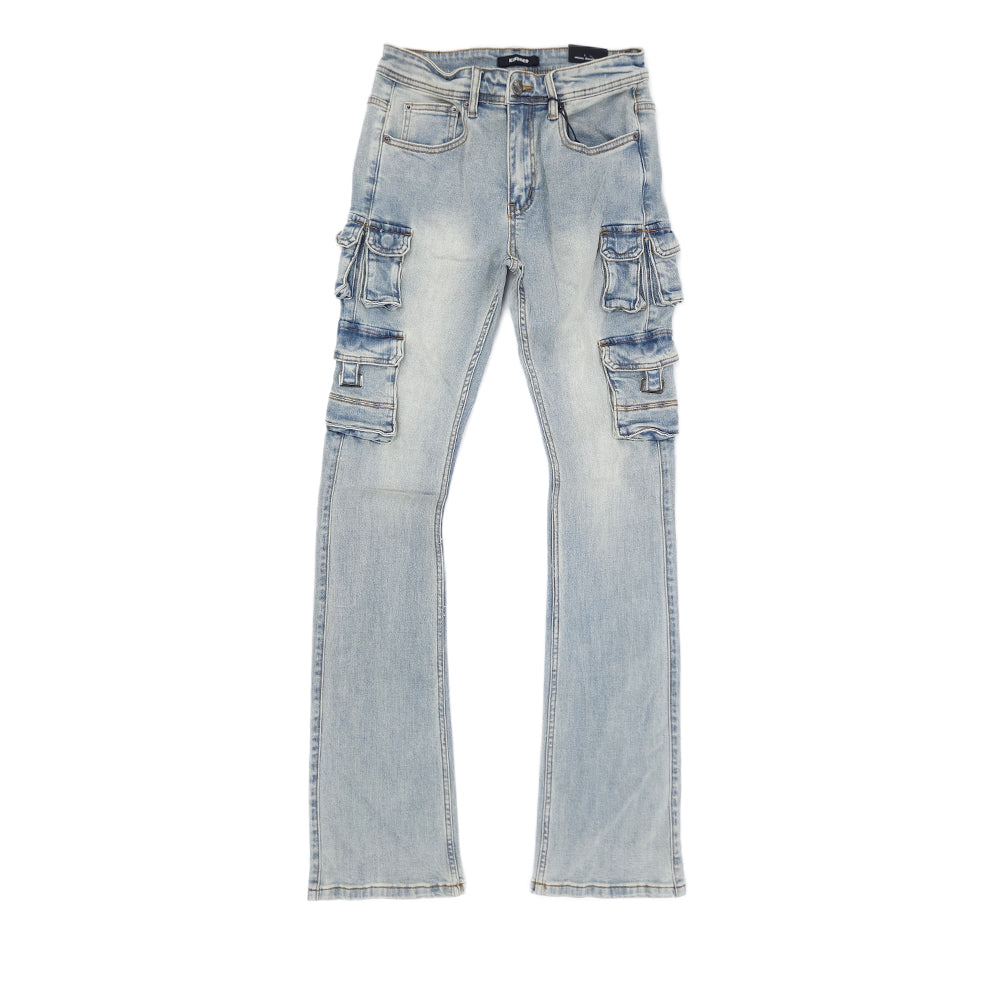 Men's Premium Stack Denim Cargo Pants