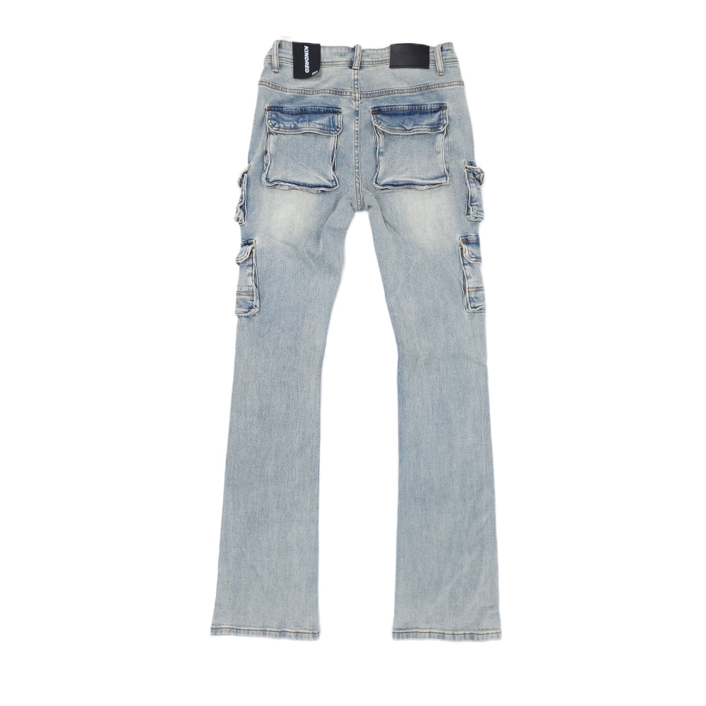 Men's Premium Stack Denim Cargo Pants