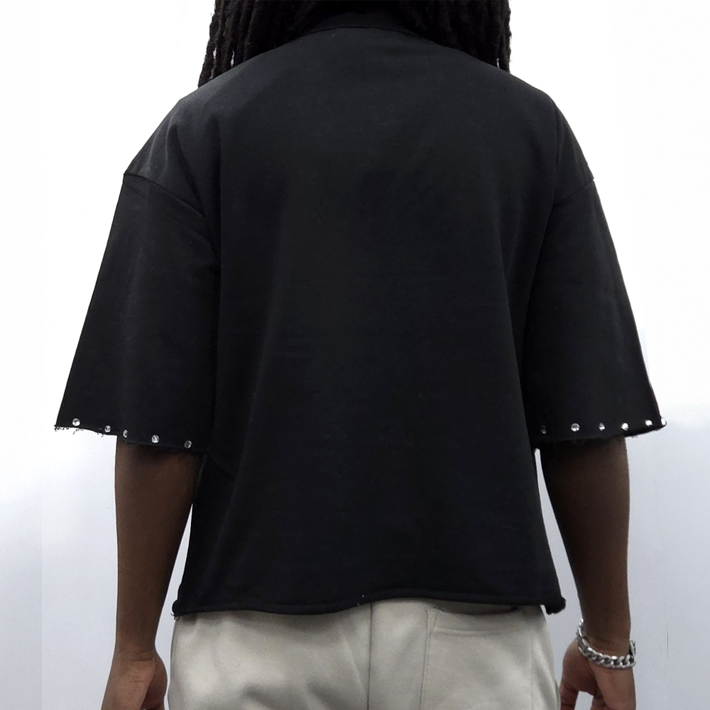 Men's Cropped Tee w/Graphic Print