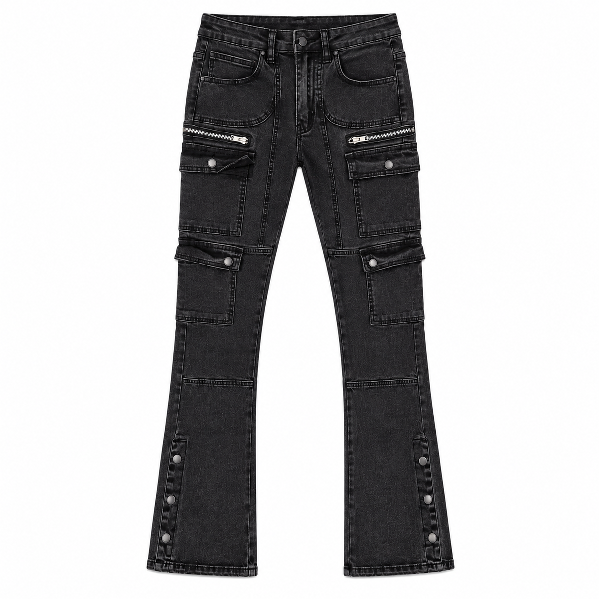 Men's Stone Washed Stacked Flare Cargo Pant
