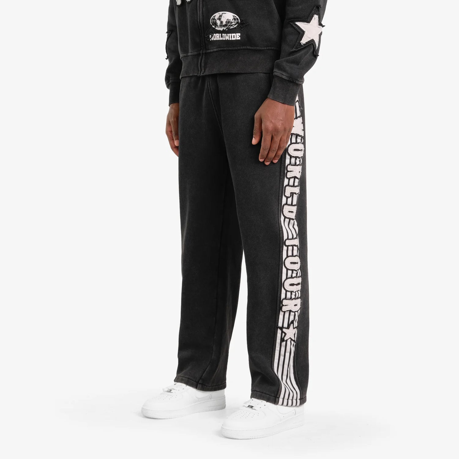 Men's World Tour Fray Applique Flare Pants