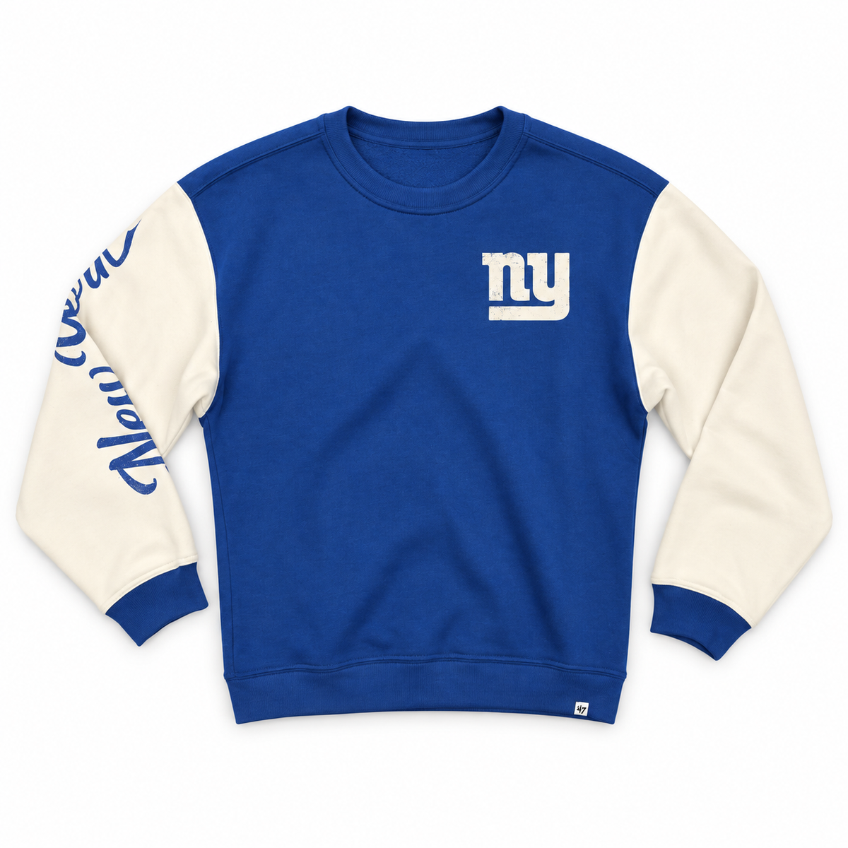 NY Giants Jetty Blue Double Header Rise Andie Crewneck