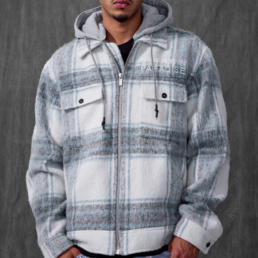 Men's Flanel Over Shirt w/Hood