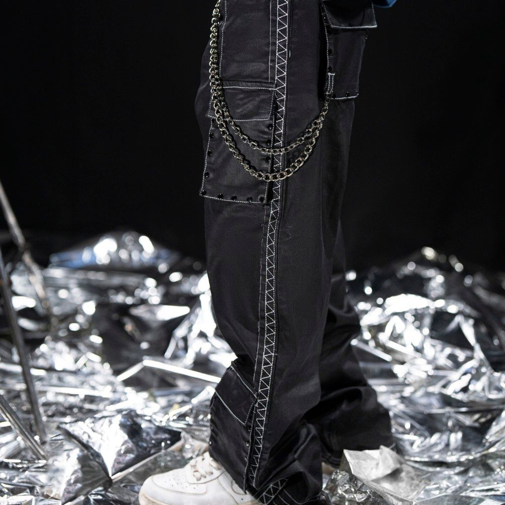 Men's Stone Line Zipper Jeans