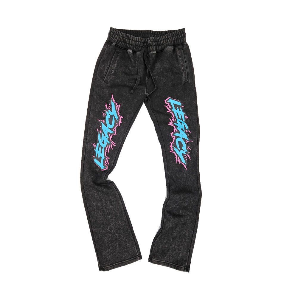 Men's Stacked Acid Wash Fleece Pant