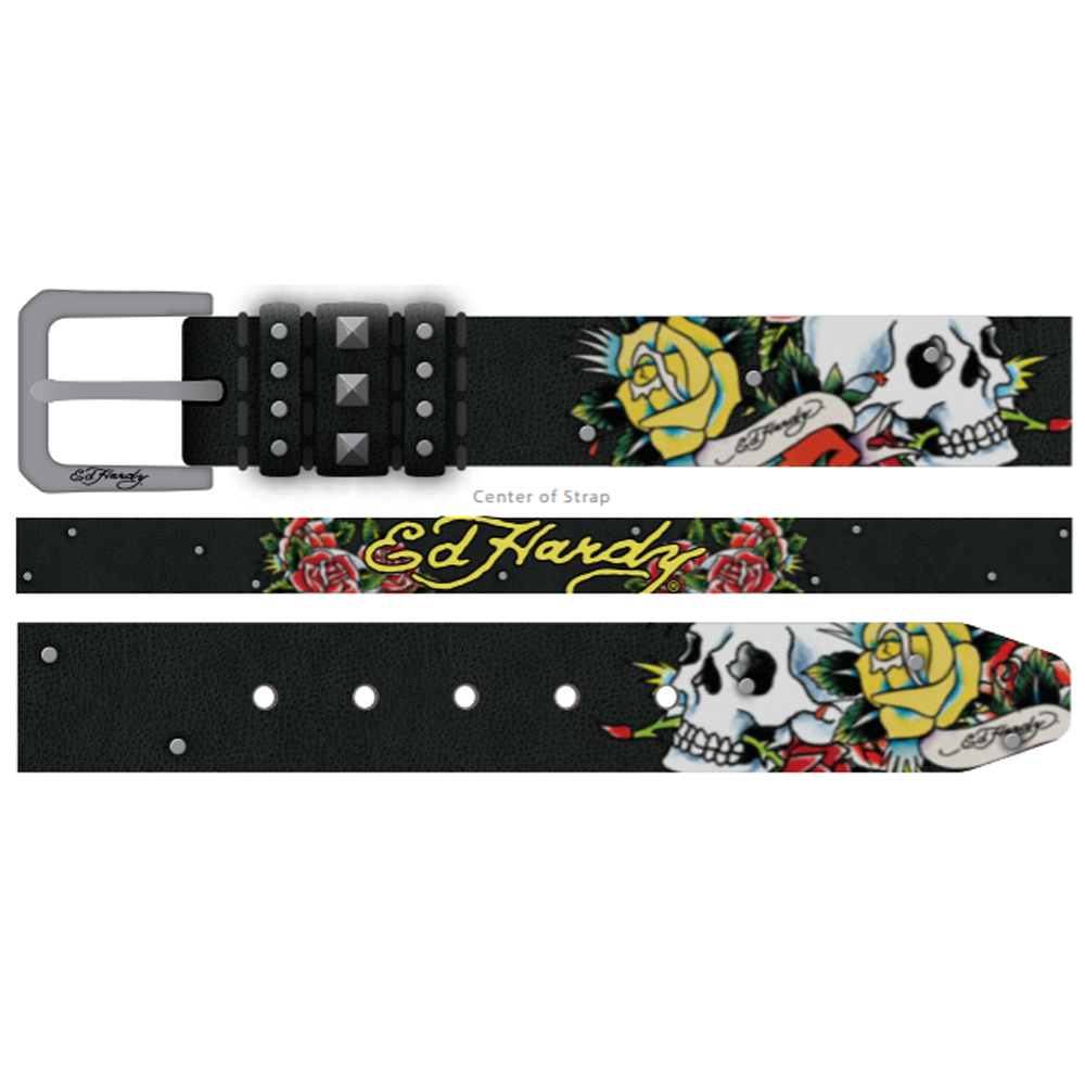 Ed Hardy 38mm Printed and Studded Belt