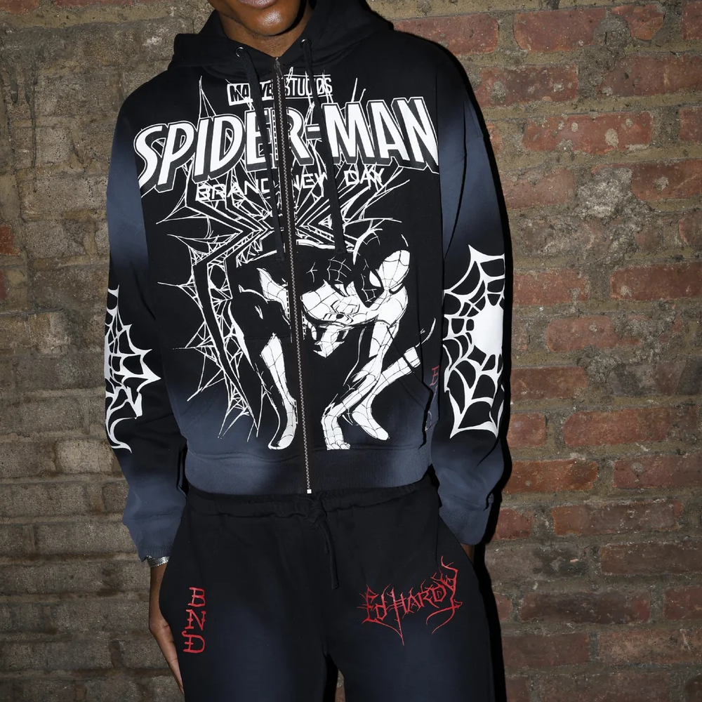 Ed Hardy Heartweb Washed Boxy Zip Hoodie