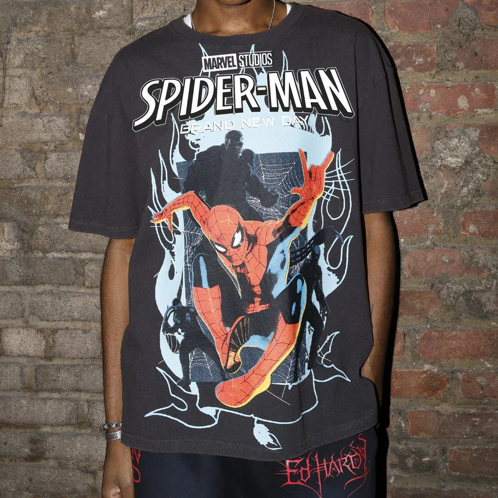 Ed Hardy Flame Web Washed Boxy Tee