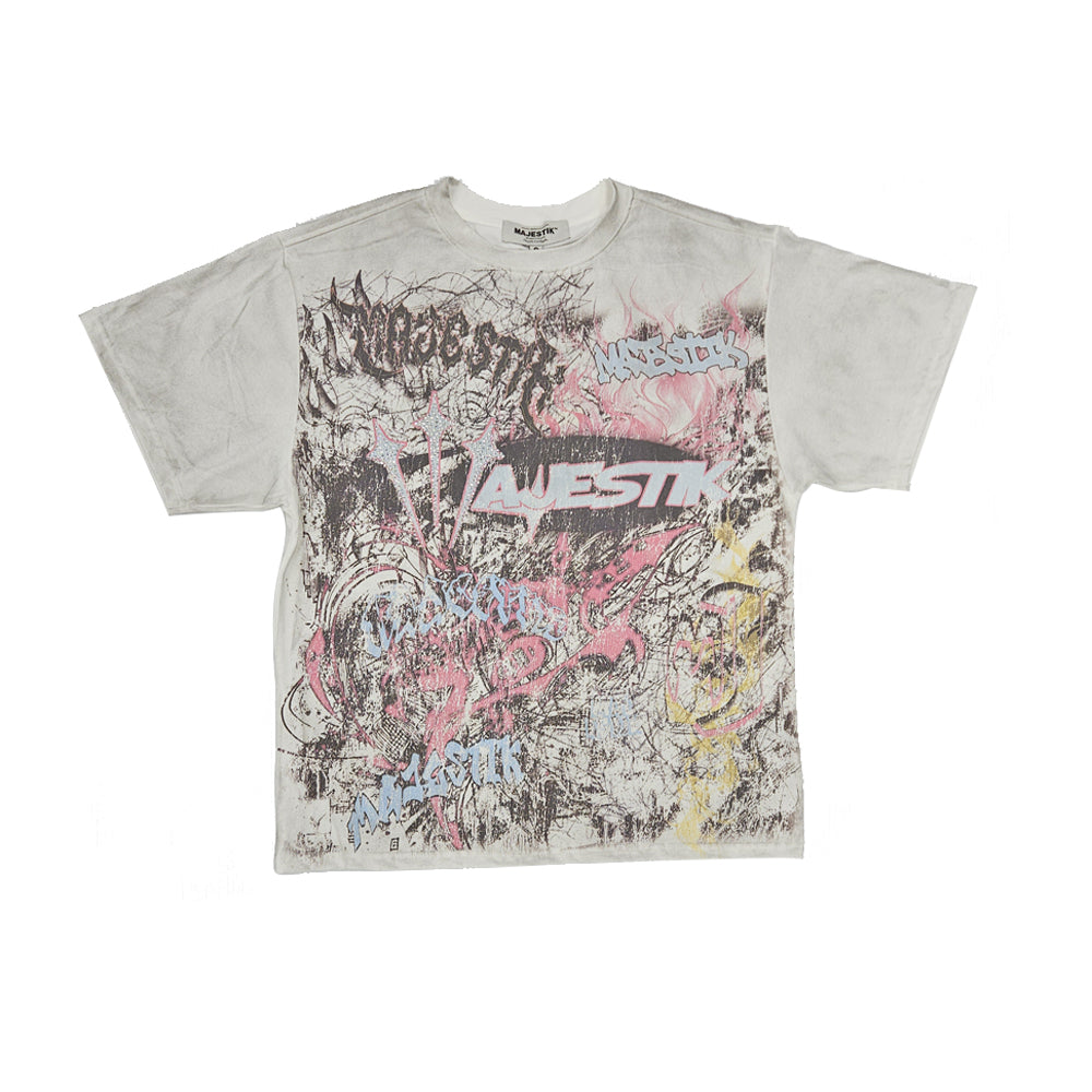 Men's Scribble Garment Dyed Cropped Tee