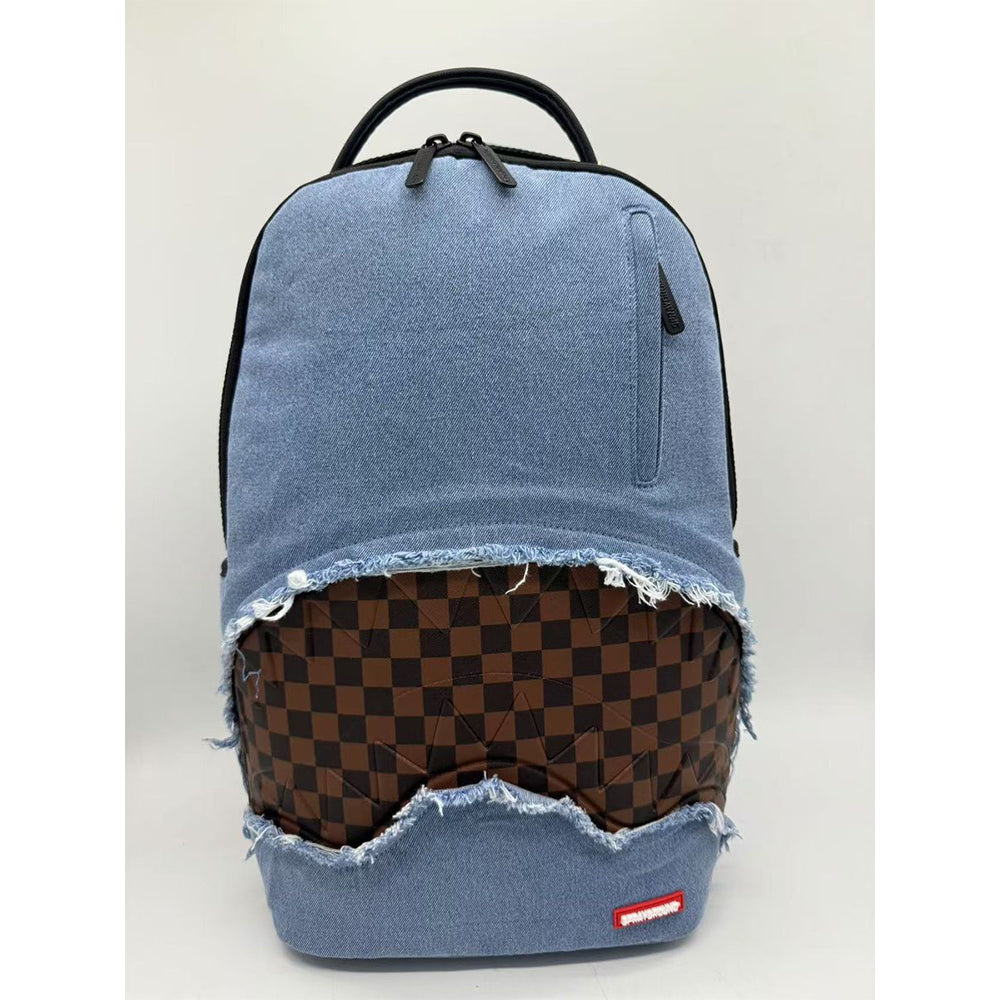 SPRAYGROUND DENIM SHARK BITE DLXSV BACKPACK