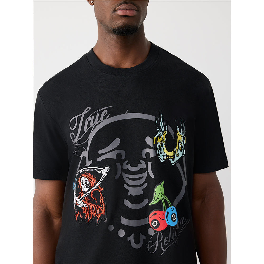 True Religion Men's SS Buddha Face Tee