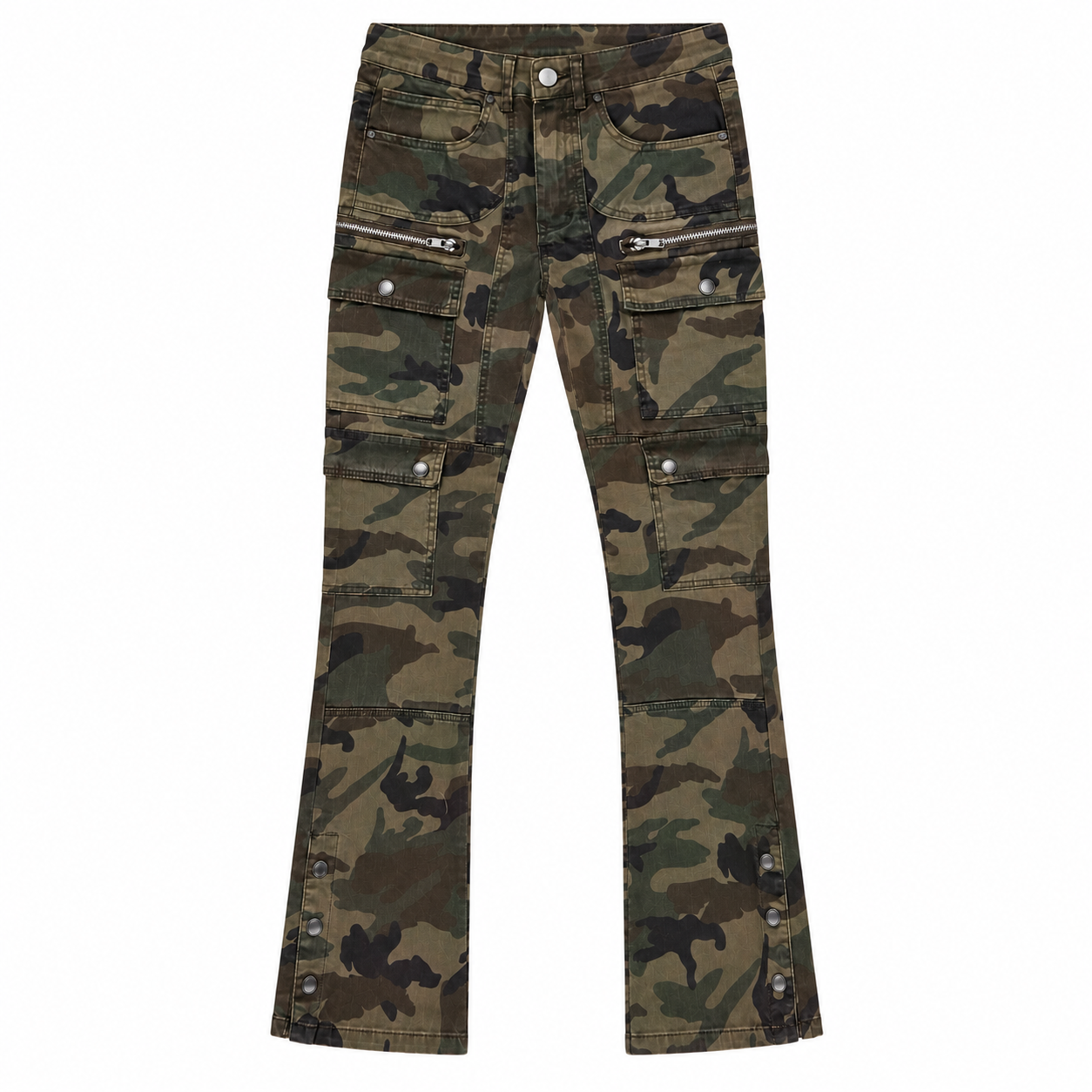 Men's Stone Washed Stacked Flare Cargo Pant