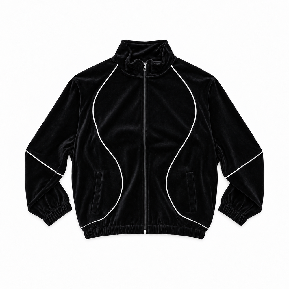 Men's Velour Track Jacket and Pants Set