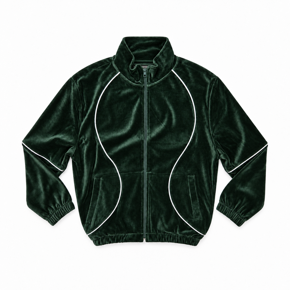 Men's Velour Track Jacket and Pants Set