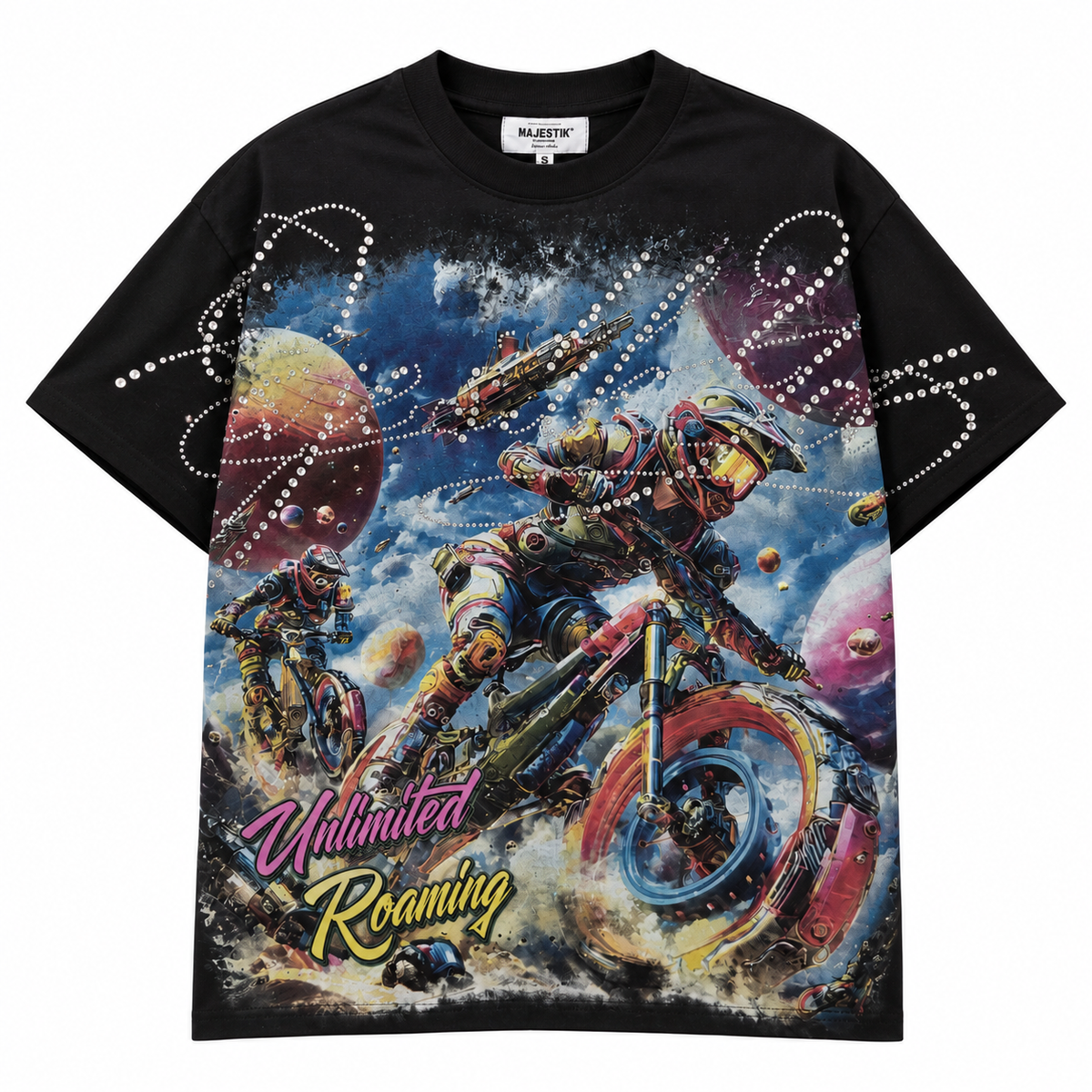 Men's Garment Dyed DTG Graphic Tee W/Rhinestone