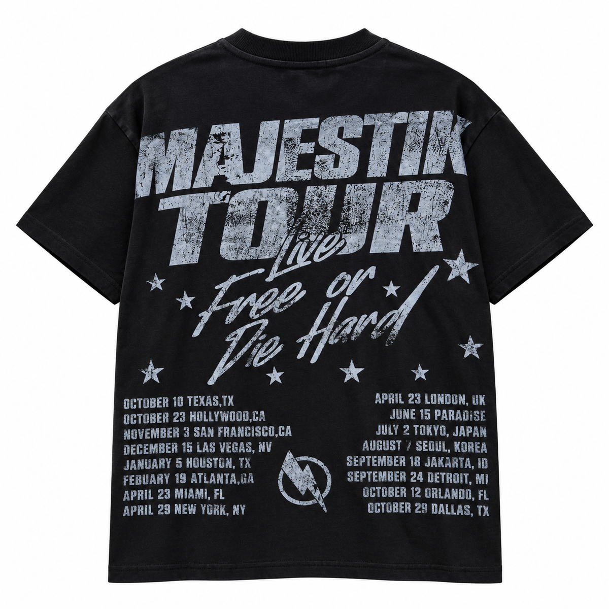Men's Garment Dyed DTG Graphic Tee W/Rhinestone