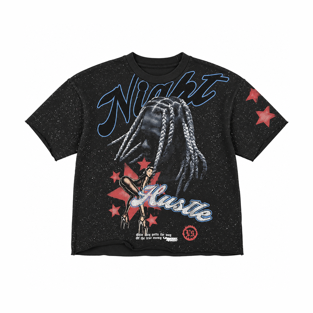 Men's Night Hustle Cropped Fit T-Shirts