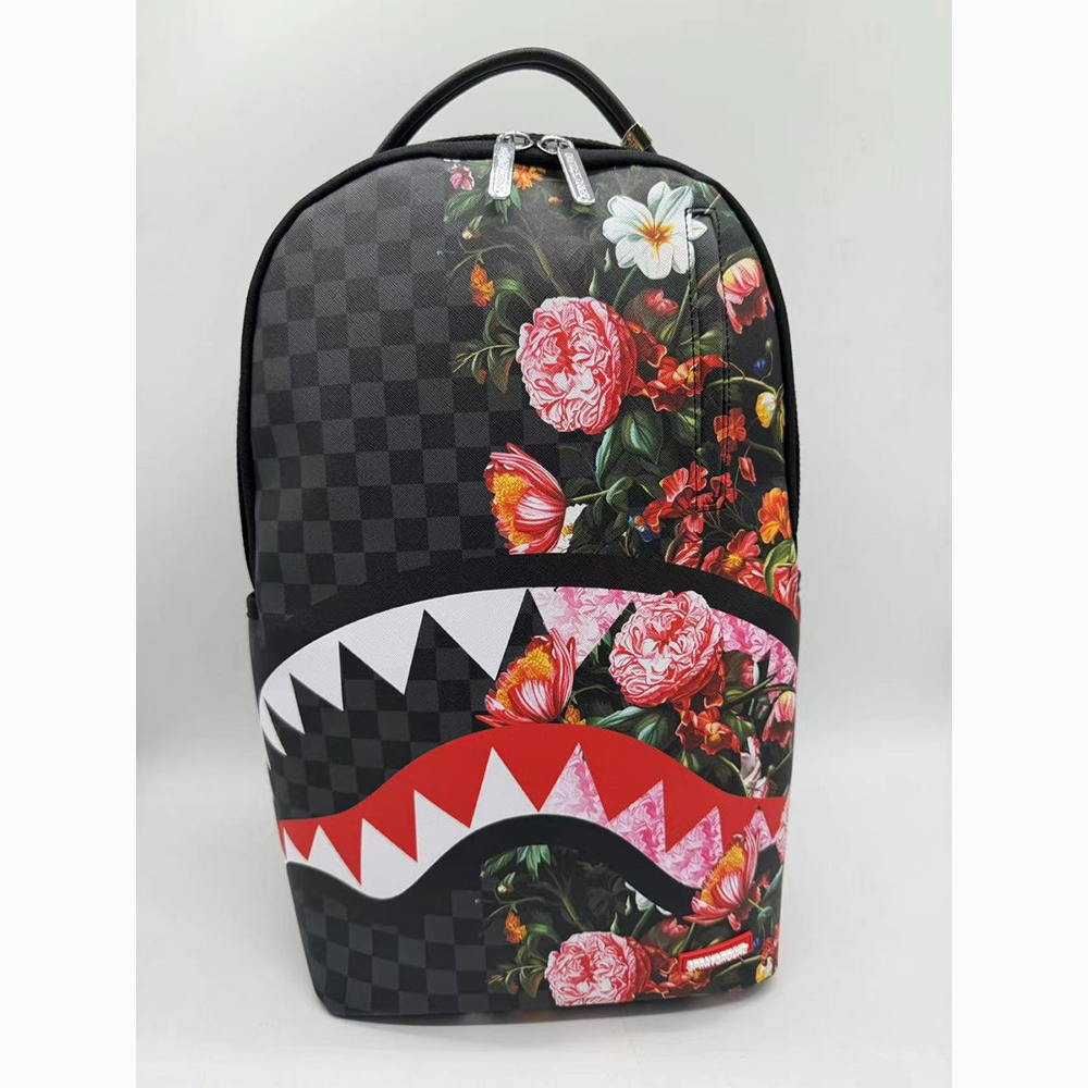 SPRAYGROUND SPLIT PINK FLORAL CHECK DLXSV BACKPACK