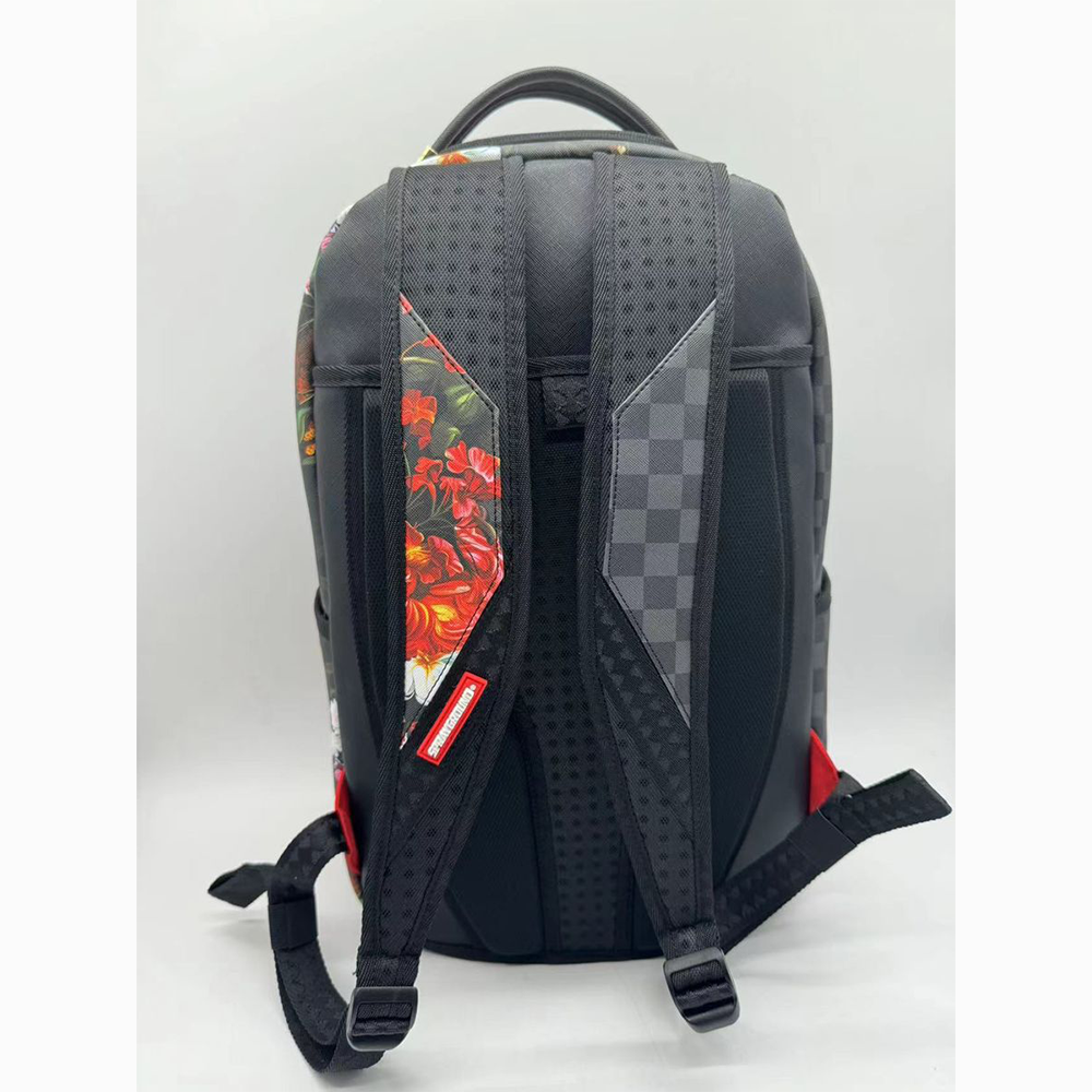 SPRAYGROUND SPLIT PINK FLORAL CHECK DLXSV BACKPACK